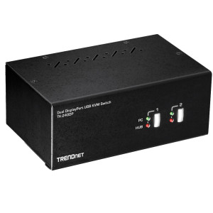 TRENDnet TK-240DP 2-Port Desktop KVM Switch, 2560 x 1440 @144Hz resolution, 2 USB 2.0